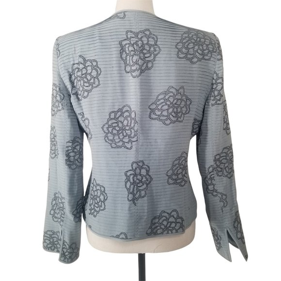Armani Collezioni Women's Seafoam Green Silk Blend Floral Pleated Blazer… - Picture 4 of 5